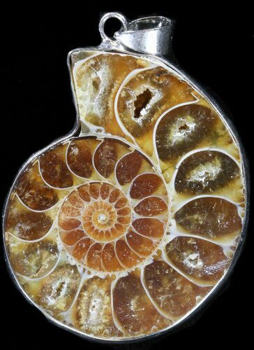 Fossil Ammonite Pendant - Million Years Old #37890